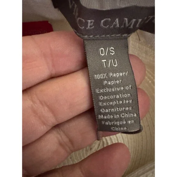 Vince Camuto Straw Fedora Hat Bee Band Ivory Summer Beach Resort OS NWT - Picture 6 of 7